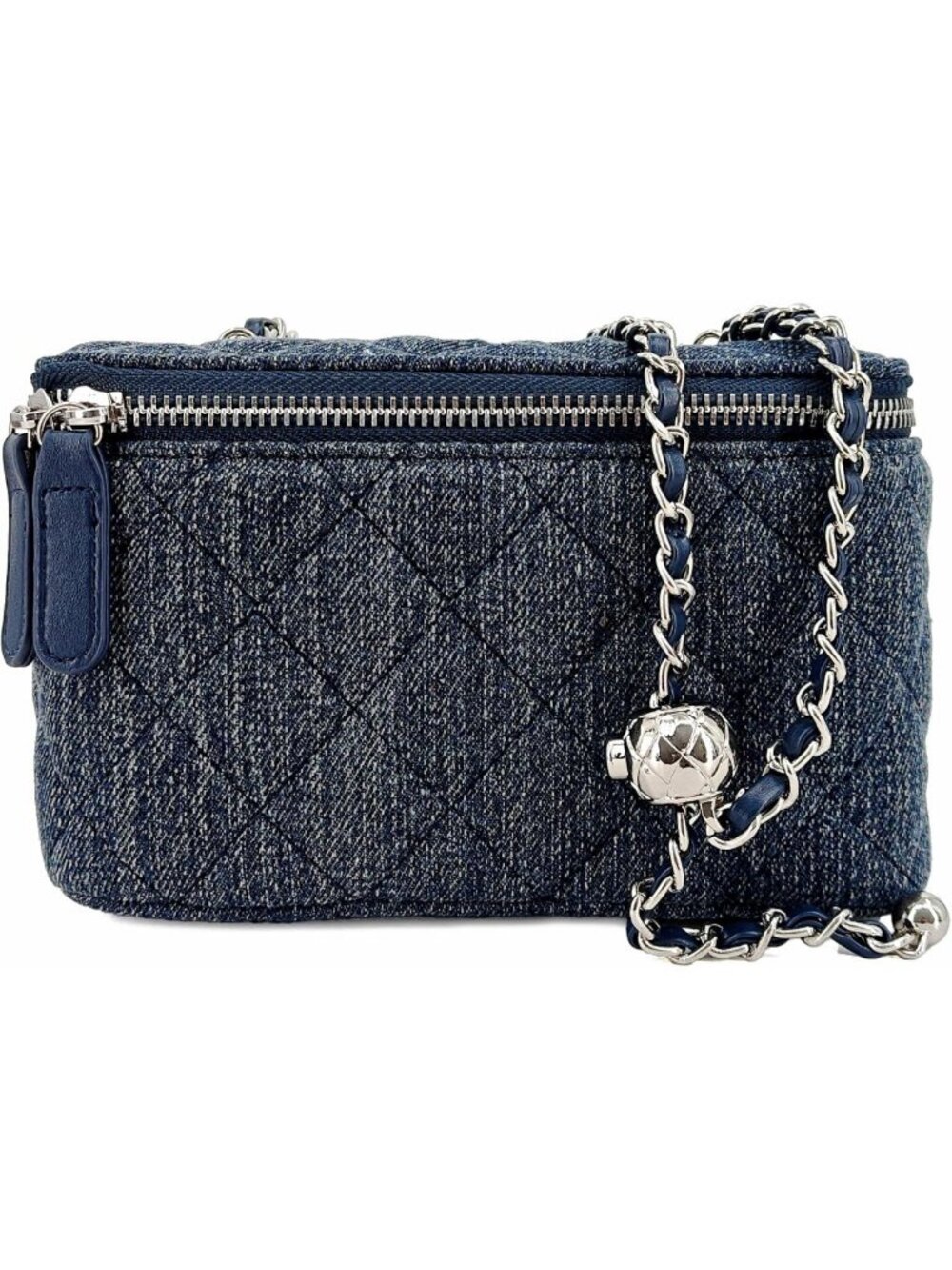 Vintage Mini Quilted Denim Crossbody Bag | Textured Vanity Purse for Women